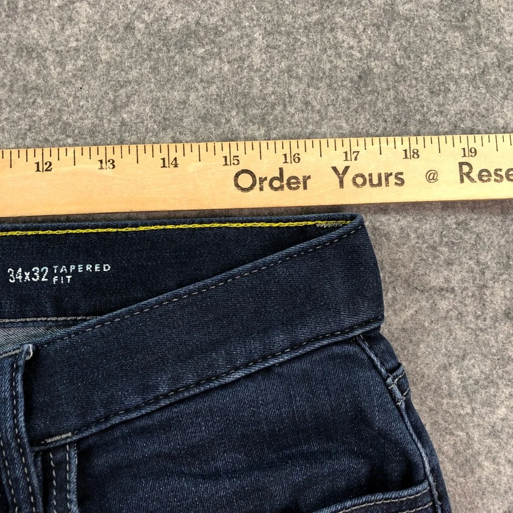 Banana Republic Mens Traveler Jeans 34x32 Tapered Fit Blue Dark Wash Stretch
